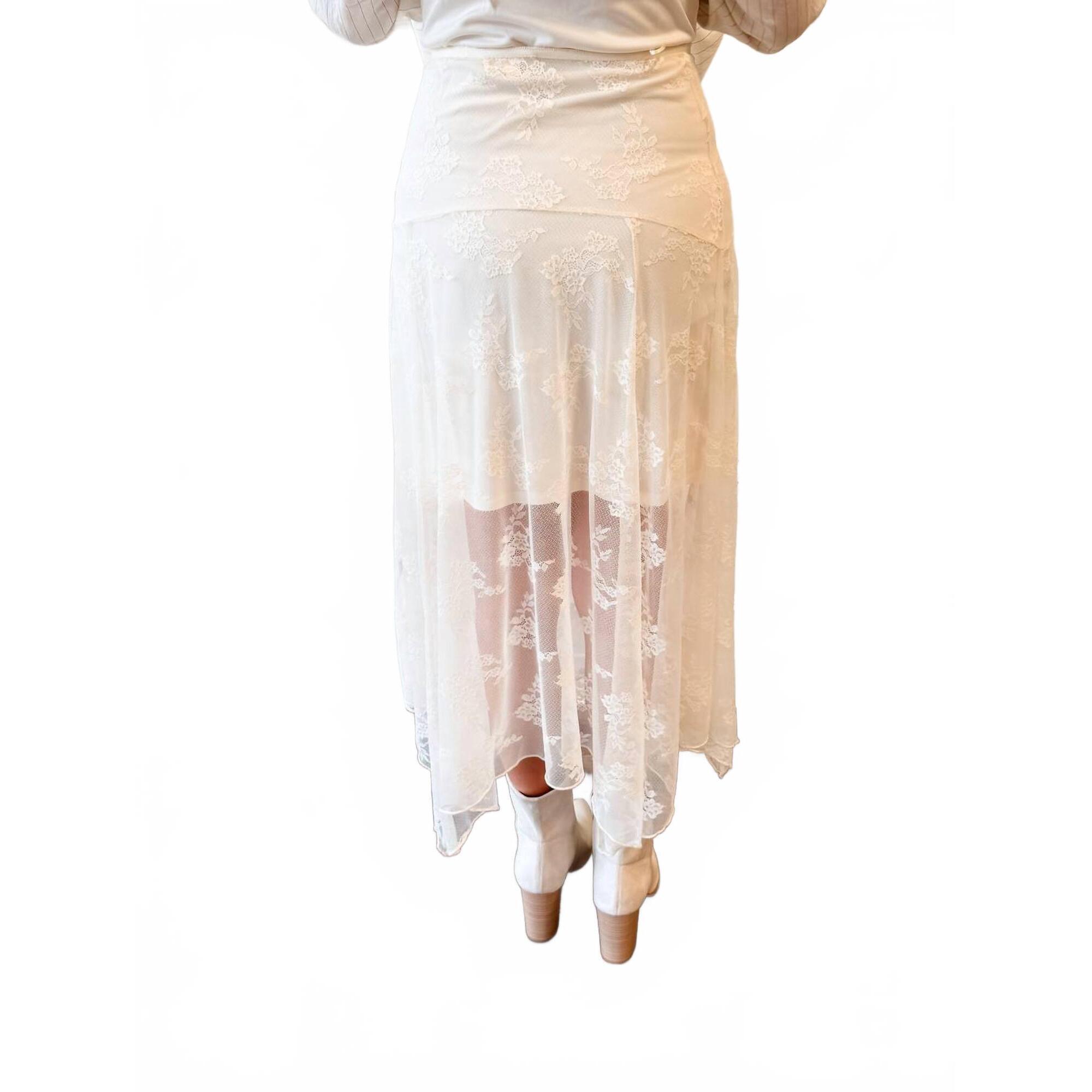 New Mod Ref Whispered Romance Lace Skirt In White
